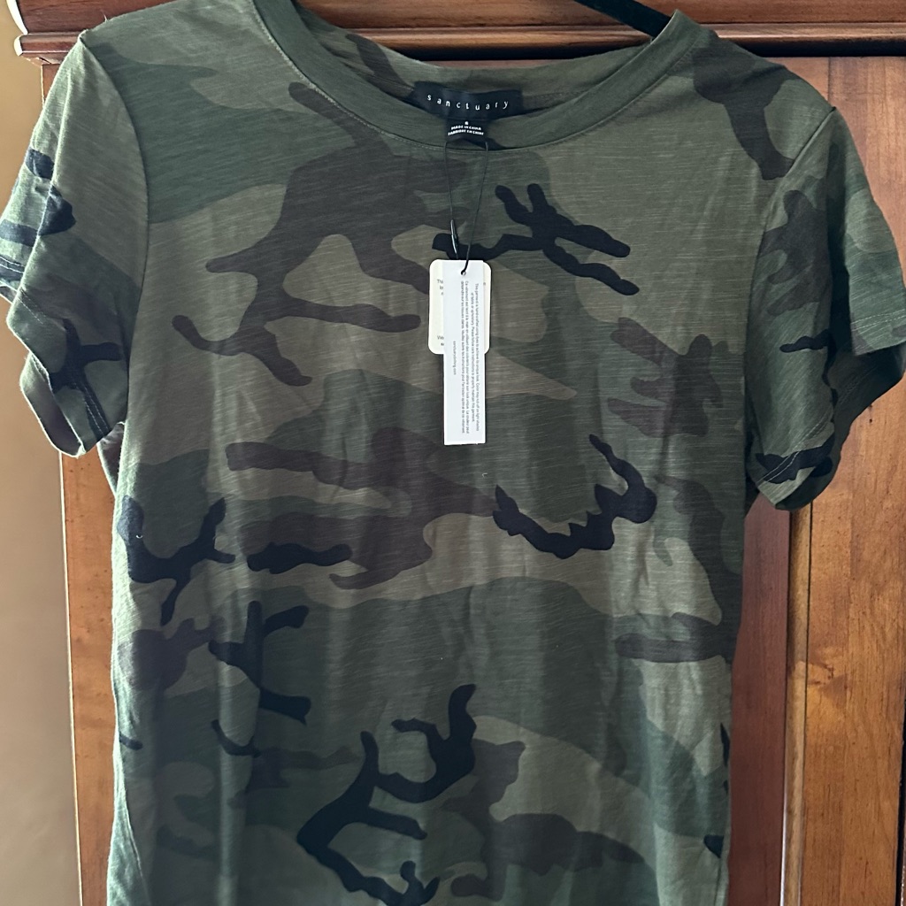 Sanctuary Olive Camouflage Short Sleeve Tee